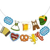 billige Fest utstyr-tysk oktoberfest fest trekke flagg München banner blå hvit rutere ferie dekorasjon forsyninger