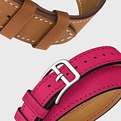 abordables correas de reloj de manzana-Ver Banda para Apple Watch Series 8 7 6 5 4 3 2 1 SE Cuero Auténtico Reemplazo Correa Double Tour Pulsera