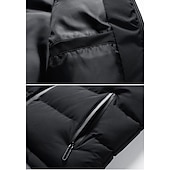 お買い得  ジレ-男性用 パファーベスト フォーマル レギュラー カジュアル 保温 高通気性 冬 秋 純色 ブルー ブラック ルビーレッド パファージャケット