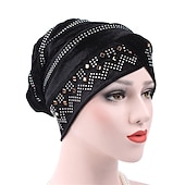 economico Cappelli-hijab interno di colore solido berretti turbante musulmano per le donne con trapano etnico islamico avvolgere testa turbante pronto da indossare hijab bonnet