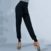 abordables Tenues de danse latine-Danse latine Danse de la salsa latine Pantalon Plissé Femme Utilisation Usage quotidien Taille haute Coton cristal Soie Glacée