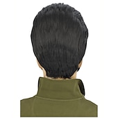 baratos Perucas de anime-Peruca clássica de elvis masculina, resistente a altas temperaturas, peruca de rock sintético, peruca estilo anime, penteado com pompadour. perucas do dia das bruxas