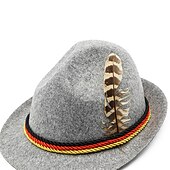 tanie Mężczyźni-Oktoberfest Kapelusz tyrolski Tirolerhut alpejski kapelusz Niemiecki Monachium Tradycyjny styl Łąki Męskie Tkanina w stylu tradycyjnym Kapelusz