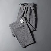 preiswerte Freizeithosen-Herren Jogginghose Jogger Hose Hosen Freizeithose Kordelzug Elastische Taille Gerade geschnitten Feste Farbe Komfort Atmungsaktiv Casual Täglich Strassenmode Sport Modisch Schwarz Grün Mikro-elastisch