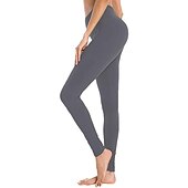 tanie Legginsy i legginsy do jogi-Damskie Spodnie do jogi Bez szwów Podnoszenie pośladków Wyszczuplenie brzucha Wysoka talia Trening w siłowni Bieganie Zdatność Legginsy 3/4 Doły Jednokolorowe Ciemnoszary Czarny Biały Spandeks Jesień