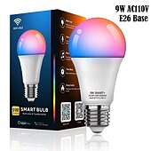 baratos Luzes inteligentes-6pcs 4pcs 2pcs10w wifi lâmpada led inteligente funciona com alexa e google regulável a19 a60 e26 e27 rgbcct mudança de cor sem necessidade de hub