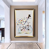 baratos Pinturas de Animais-pinturas a óleo de animais de cachorro feitos à mão mintura em tela decoração de arte de parede moderna imagem abstrata para decoração de casa rolada sem moldura pintura não esticada