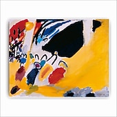 billiga Berömda målningar-handgjord handmålad oljemålning väggkonst wassily kandinsky abstrakt snideri målning heminredning dekor rullad duk utan ram osträckt
