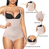 cheap Shapewear-Shapewear Bodysuit for Women Tummy Control Butt Lifter Panty Hi-Waist Trainer Stomach Body Shaper Slimming Girdles