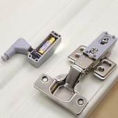 cheap Cabinet Light-10PCS LED Cabinet Light LED Inner Hinge Lamp Closet Light Battery Wireless Lamp Universal Wardrobe Cupboard Sensor Lighting