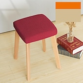cheap Dining Chair Cover-Stretch Square Bar Stool Chair Covers Seat Slipcover for Dining Hotel Bar Elastic Grey Green Plain Solid Soft Durable Washable