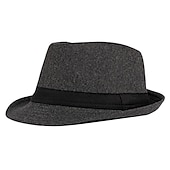 preiswerte Fedora-Hut-Herren Kentucky Derby Hut Fedora-Hut Hut mit Krempe Schwarz Rote Polyester Sport &amp; Outdoor Lässig Einfacher Stil Party / Abend Täglich Ferien