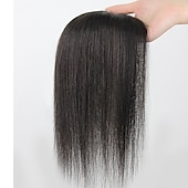 cheap Human Hair Pieces &amp; Toupees-Women&#039;s Human Hair Toupees Front Neat Bang Hair Fake Fringe Clip in Bang Cover White Hair Natural Extensions For Women Wig Hairpiece  for Women with Thinning Hair
