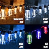 cheap Solar String Lights-Solar Bulb String Lights Outdoor Solar Waterproof Retro Bulb Fairy String Lights 3M-10LEDs 5M-20LEDs 7M-30LEDs for Cafe Wedding Party Patio Holiday Decoration IP65 Garden Light