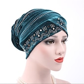 economico Cappelli-hijab interno di colore solido berretti turbante musulmano per le donne con trapano etnico islamico avvolgere testa turbante pronto da indossare hijab bonnet