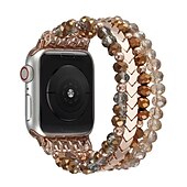 baratos Pulseiras de Apple Watch-Pulseira de joias Compatível com Pulseira Apple Watch 38mm 40mm 41mm 42mm 44mm 45mm 49mm Elástico Com Miçangas Luxo Contas pulseira de substituição para iwatch Ultra 2 Series 9 8 7 SE 6 5 4 3 2 1