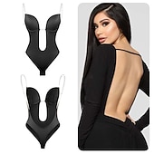 cheap Shapewear-Women's Invishaper-Plunge Backless Bra Shaper Bra Bodysuits Seamless ThongWomen's Deep V-Neck Clear Strap for Parties Dresses