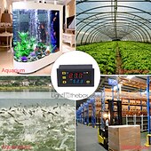 お買い得  水槽ヒーター＆温度計-温度計センサー、温度コントローラーサーモスタットデュアルLEDデジタル温度レギュレーター検出器温度計ヒートクーラー