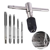 cheap Drill Bit Set-Portable 6pcs T-type Wrench Drill Set Hand Tapping Tools Machine Screw Thread Tap Twist Bit M3/M4/M5/M6/M8 Tap Set DIY Tool