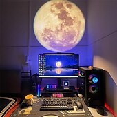 お買い得  スターギャラクシープロジェクターライト-地球の月の投影ランプスタープロジェクター惑星プロジェクター背景雰囲気は子供の寝室の壁の装飾のための常夜灯を導きました
