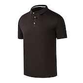 billige Klassisk poloskjorte for menn-Herre POLO T-skjorte Golf skjorte utendørs Avslappet Polokrage Klassisk Kortermet Mote Fritid Helfarge Knapp foran Knapp ned Vår sommer Normal Svart Hvit Gul Rød Blå Grå POLO T-skjorte