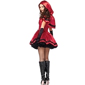 tanie Stroje damskie-Kostiumy filmowe i telewizyjne Czerwony Kapturek Halloween Sukienka Kostium Cosplay Strój karnawałowy Kostiumy filmowe i telewizyjne Cosplay Lolita Dla dorosłych Damskie Święta Halloween Bal maskowy