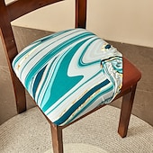 cheap Dining Chair Cover-Dining Chair Seat Covers  Stretch Printed Chair Seat Covers Set of 2 Removable Washable Upholstered Chair Seat Protector Cushion Slipcovers for Kitchen Office