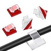 economico Accessori Illuminazione-clip per cavi trasparenti 50/100 pezzi con clip per cavi adesive stcikers mini clip per cavi per esterni con robusti ganci autoadesivi clip per luce fermacavi per la decorazione gestione del cavo