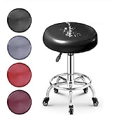 cheap Chair Cover-Round 100% Waterproof Bar Stool Seat Covers Washable Stool Cushion Slipcover Elastic Bar Chair Covers Pu Leather for Coffe Party Bar Restrant