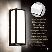 economico applique da esterno-lampada da parete esterna lampada da portico 30w 15in led nero opaco lampada da parete esterna 3 colori possono essere cambiati adatto per l&#039;installazione lampada da parete cortile garage corridoio