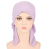 economico Cappelli-nuovo elastico di colore solido avvolgere la testa della sciarpa cappelli musulmano turbante cofano per le donne interno del cappello del hijab moda femminile turbanti cappellini