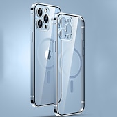 رخيصةأون جرابات آيفون-حافظة هاتف لجهاز iPhone 16 iPhone 15 Pro Max Plus iPhone 14 13 12 Pro Max Mini مع دعم Magsafe شحن لاسلكي مضاد للصدمات معدني