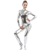 olcso Fényes-Zentai öltöny Szerepjáték Jelmezek Cicaruha Macskanő Farsangi jelmez Overall Női Szerepjáték Szexi jelmez Tömör szín Spandex Lycra Ruha mert Álarcos mulatság Felnőttek
