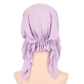 economico Cappelli-nuovo elastico di colore solido avvolgere la testa della sciarpa cappelli musulmano turbante cofano per le donne interno del cappello del hijab moda femminile turbanti cappellini