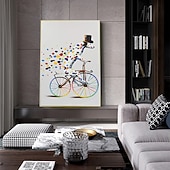 baratos Pinturas de Animais-pinturas a óleo de animais de cachorro feitos à mão mintura em tela decoração de arte de parede moderna imagem abstrata para decoração de casa rolada sem moldura pintura não esticada