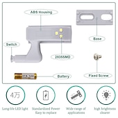 cheap Cabinet Light-10PCS LED Cabinet Light LED Inner Hinge Lamp Closet Light Battery Wireless Lamp Universal Wardrobe Cupboard Sensor Lighting