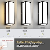 economico applique da esterno-lampada da parete esterna lampada da portico 30w 15in led nero opaco lampada da parete esterna 3 colori possono essere cambiati adatto per l&#039;installazione lampada da parete cortile garage corridoio