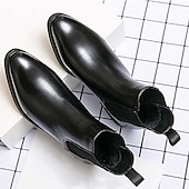 billiga Chelsea stövlar-chelsea boots i svart konstläder för män - perfekta för affärsmöten, formella evenemang och kvällskläder