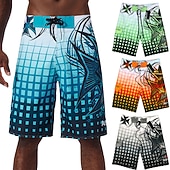halpa Miesten uimapuvut-Miesten Surffishortsit Uimashortsit Uimahousut Ruudullinen Kurenauha Taskut Erikoiskevyt(UL) Nopea kuivuminen Mukava Surffishortsit Uimapuku Lainelautailu Hiekkaranta Vesiurheilu Kesä