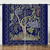 billiga Gardiner och draperier-mörkläggningsgardin draperier bondgård gardin 2 paneler svart för vardagsrum sovrum dörr kök balkong fönster behandlingar värmeisolerad