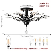 cheap Chandeliers-Crystal Chandelier Retro 4 Heard 8 Heard Chandeliers K9 Transparent Crystal Chandelier Ceiling Lamp Living Room Bedroom Dining Room Porch Corridor