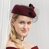 baratos Chapéus de Festa-100% Lã Chapéu de Kentucky Derby / Chapéus com Laço 1pç Casual / Roupa Diária Capacete