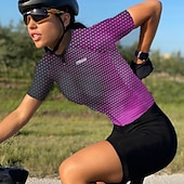 baratos Camisolas femininas-Mulheres Camisa para Ciclismo Poá Manga Curta Moto Camisa / Roupas Para Esporte Blusas com 3 bolsos traseiros Ciclismo de Montanha Ciclismo de Estrada Secagem Rápida Tiras Refletoras Bolso Traseiro