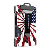 cheap Card Holders &amp; Cases-Wallet For Men - Slim Aluminum Metal Money Clip with 1 Clear window ID Badge Holder, RFID Blocking, Holds up 15 Cards with Cash Clip. Ultra-Thin Minimalist Wallet