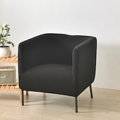 billiga Fåtöljskydd och armlöst stoltäckning-stretch fyrkantiga badkar stol vinröd slipcover sofföverdrag möbelskydd hög stretch 1 stycke soffa stolsöverdrag för vardagsrum slitstarkt spandex tyg icke glidtvättbar