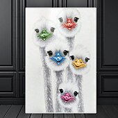 economico Quadri di animali-mintura fatto a mano struzzo aniamls pittura a olio su tela decorazione della parete di arte moderna immagine astratta per la decorazione domestica arrotolato senza cornice pittura non allungata