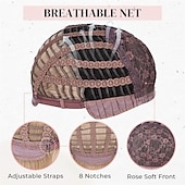 economico parrucca più vecchia-parrucca bionda bob con frangia ad aria per donne bianche 10 parrucche corte biondo cenere ombre con radici scure parrucche sintetiche parte laterale parrucchino dall&#039;aspetto naturale