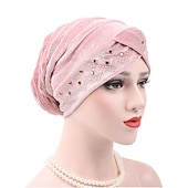 economico Cappelli-hijab interno di colore solido berretti turbante musulmano per le donne con trapano etnico islamico avvolgere testa turbante pronto da indossare hijab bonnet