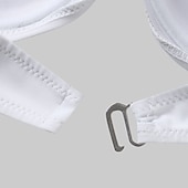 billiga Bikiniset-Dam Badkläder Bikini 2 st Kaxig Baddräkt Rynkad 2 st Öppen Rygg Sexig Standkläder Sexig Slät Ren färg Axelbandslös Ärmlös Baddräkter