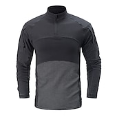 cheap Men&#039;s Active Tees &amp; Tanks-Men&#039;s Combat Shirt Tactical Military Shirt Camo / Camouflage Long Sleeve Outdoor Summer Autumn Breathable Multi-Pockets Quick Dry Sweat wicking Top Cotton Hunting Military Training Combat Jungle